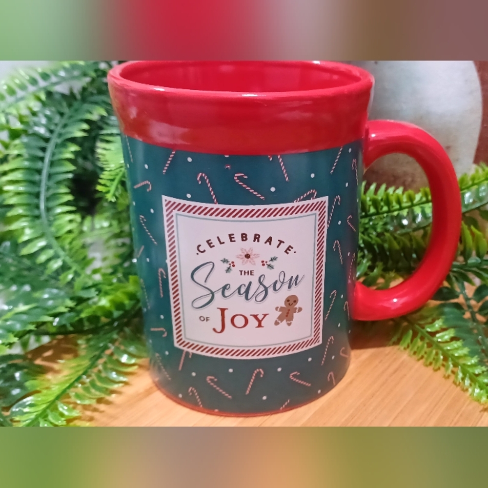 Design Pac Christmas Mug Red And Green, Celebrate The Season Joy Mug